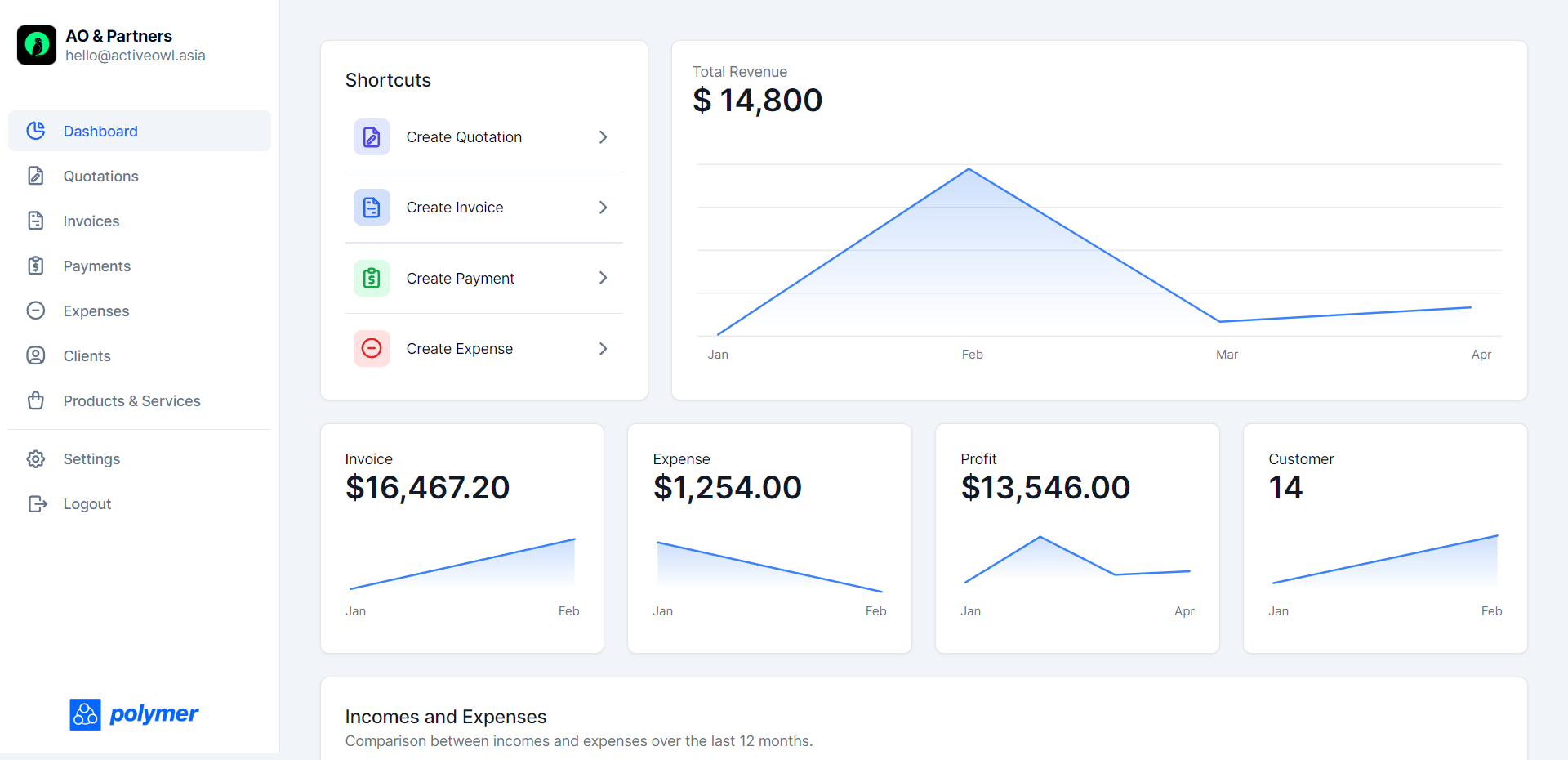 Polymer Invoice screenshot Polymer Invoice screenshot