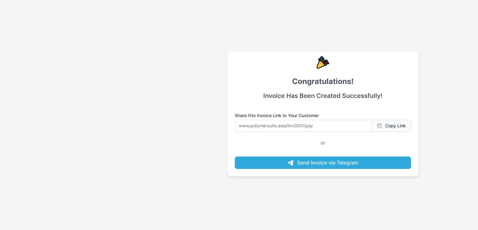 Share Invoice Page Share Invoice Page
